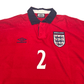 1999/01 England Away Football Shirt (L) Umbro #2 Gerrard