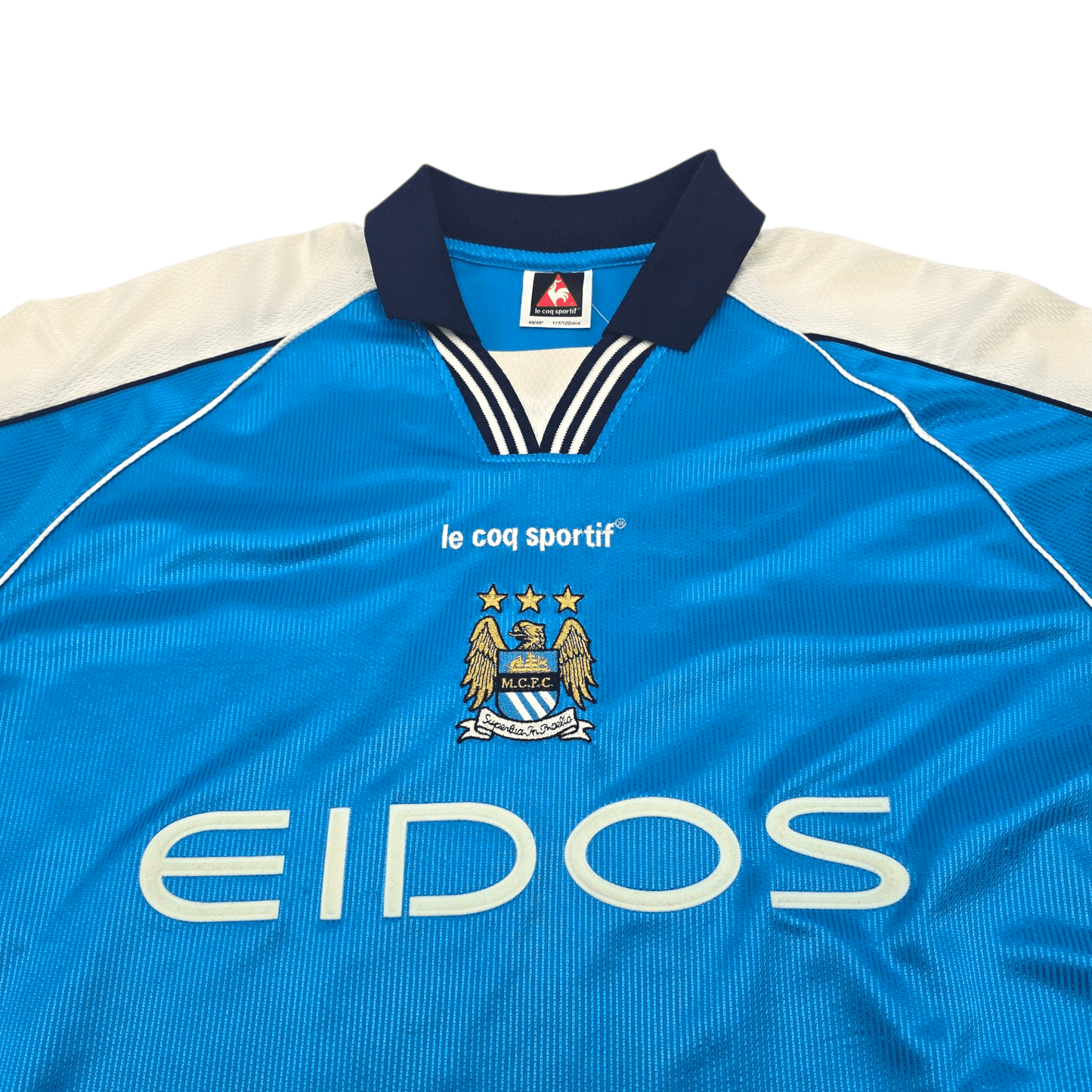 1999/01 Manchester City Home Football Shirt (XL) Le Coq Sportif #10 Goater