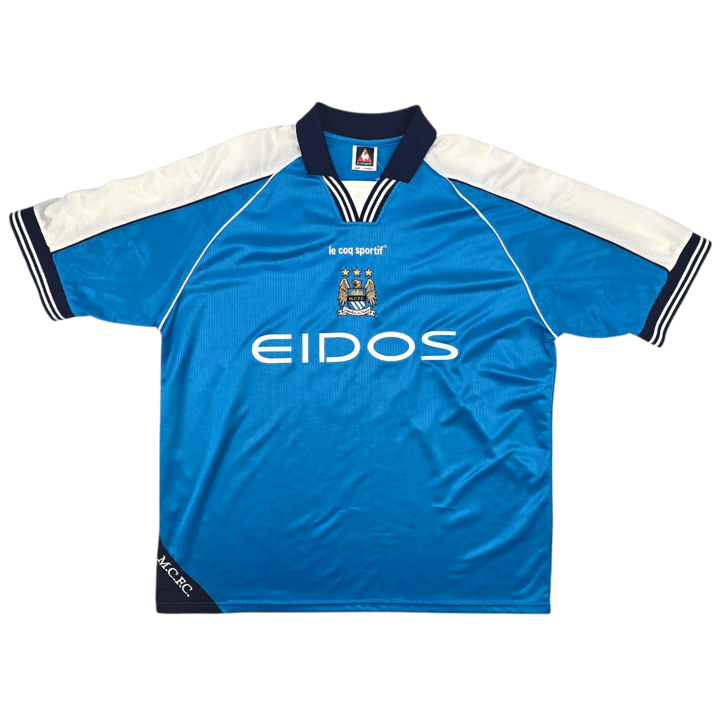 1999/01 Manchester City Home Football Shirt (XL) Le Coq Sportif #10 Goater