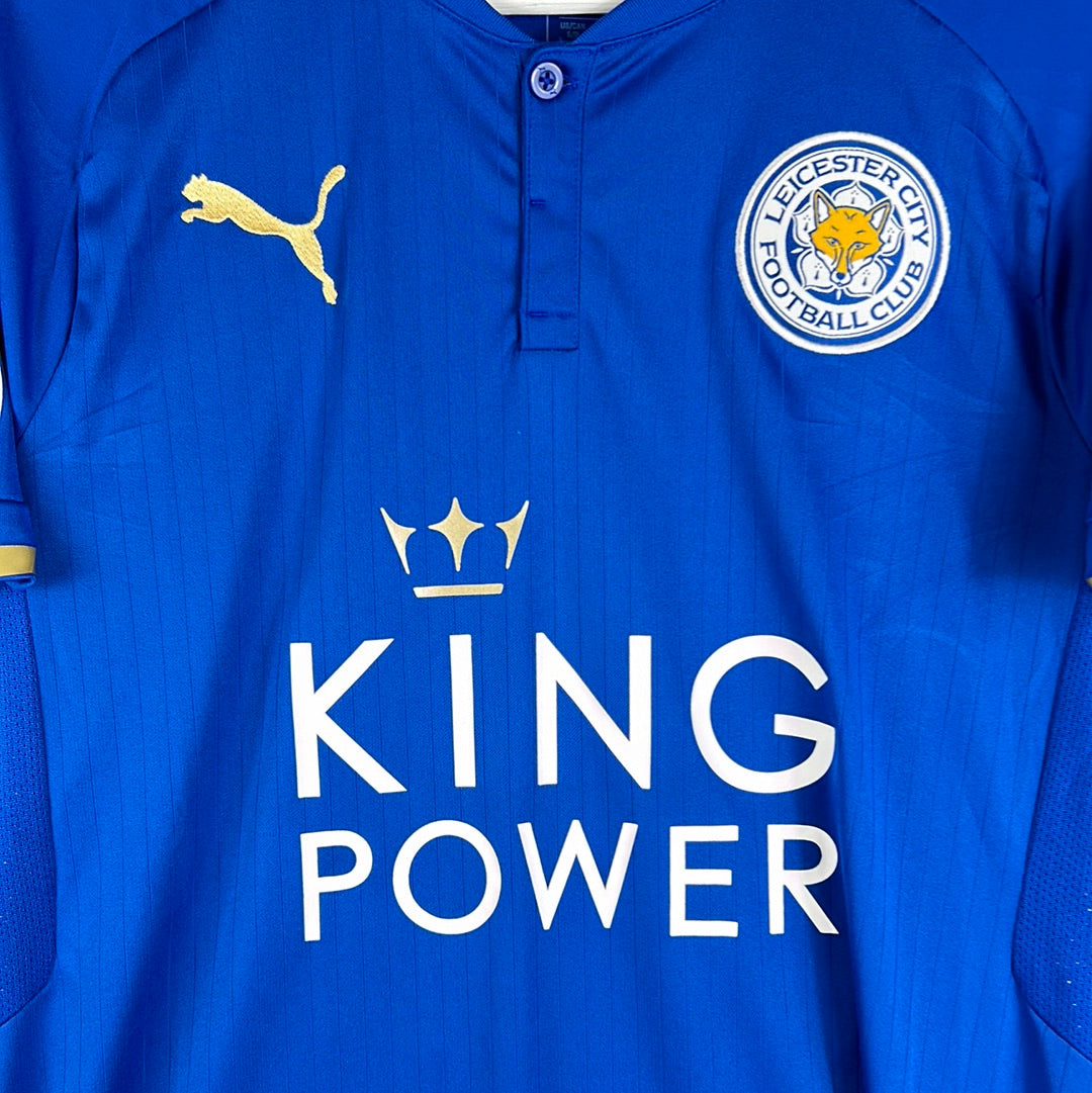 Leicester City 2017/2018 Player Issued Home Shirt - Sliva 14