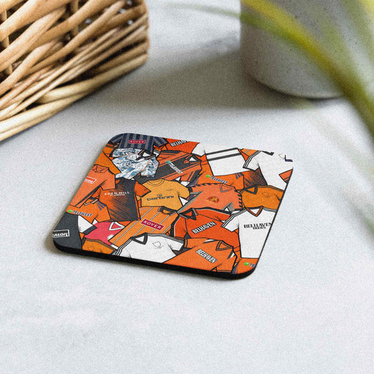 Dundee United Collage Of Retro Shirts Football Coaster