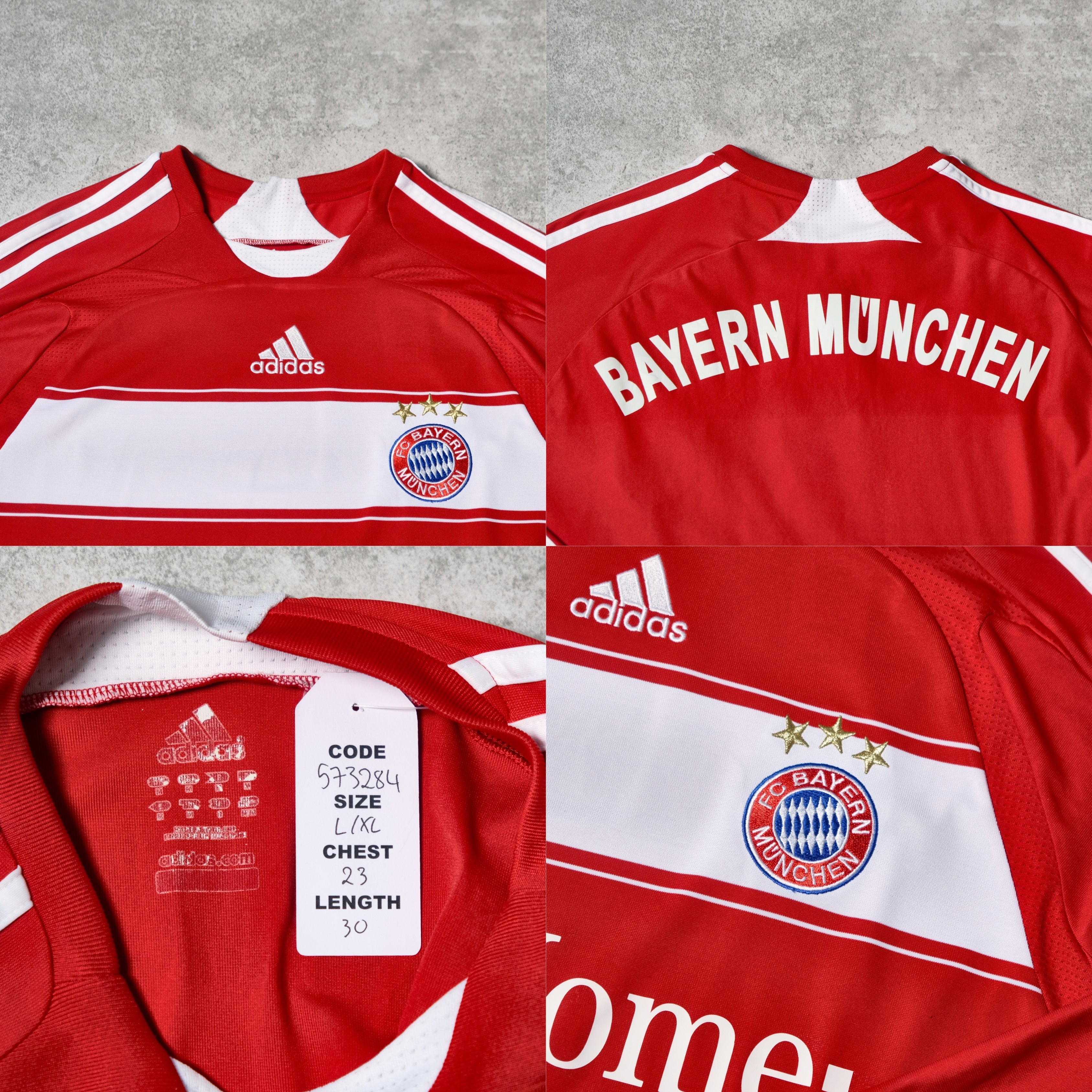 2007/08 Bayern Munich Home Shirt Adidas (L/XL) – Casual Football