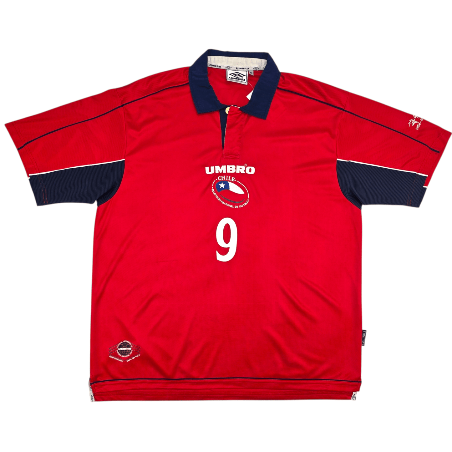 2000/01 Chile Home Football Shirt (XL) Umbro #9 Zamorano