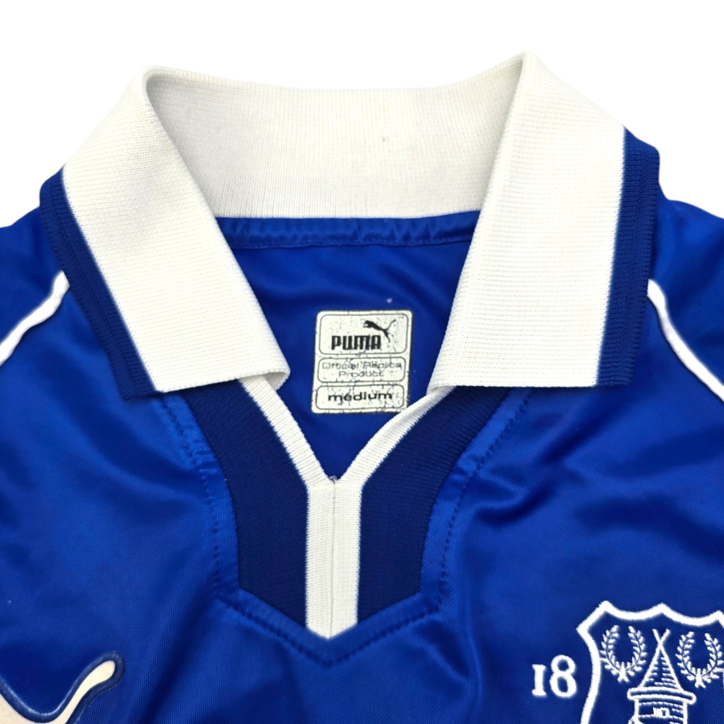 2000/01 Everton Home Football Shirt (M) Puma #3 Pistone