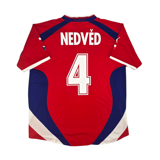 2000/02 Czech Republic Home Football Shirt (XL) Puma #4 Nedvěd