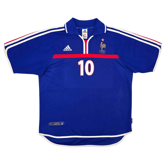 2000/02 France Home Football Shirt (L) Adidas #10 Zidane