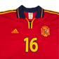 2000/02 Spain Home Football Shirt (L) Adidas #16 Mendieta