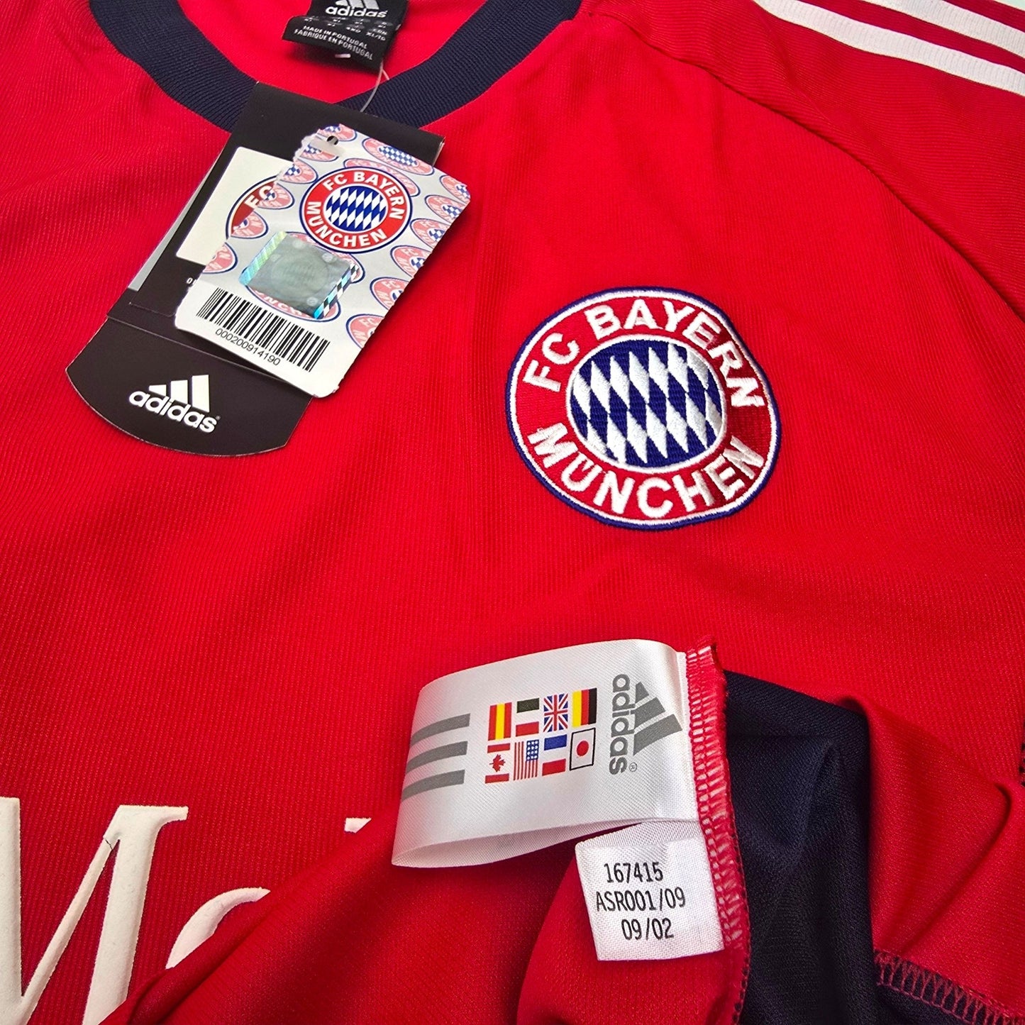 2002/03 Bayern Munich European Football Shirt (XL) Adidas #11 Ze Roberto (BNWTs)