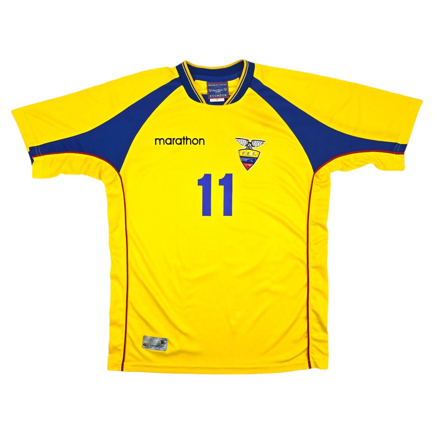 2002/03 Ecuador Home Football Shirt (M) Marathon #11 Delgado