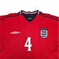 2002/04 England Away Football Shirt (L) Umbro #4 Gerrard
