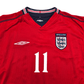 2002/04 England Away Football Shirt (M) Umbro #11 Heskey