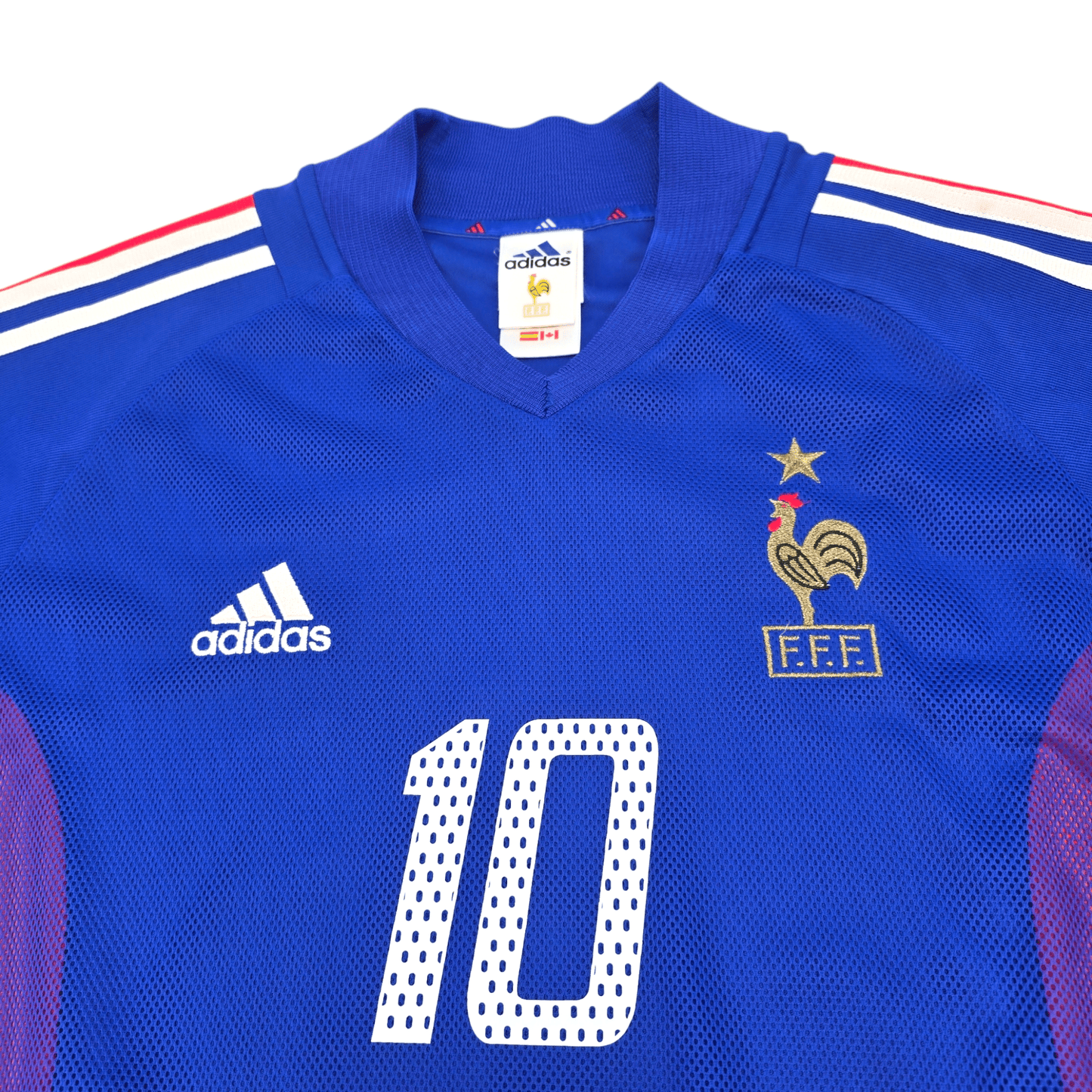 2002/04 France Home Football Shirt (L) Adidas #10 Zidane