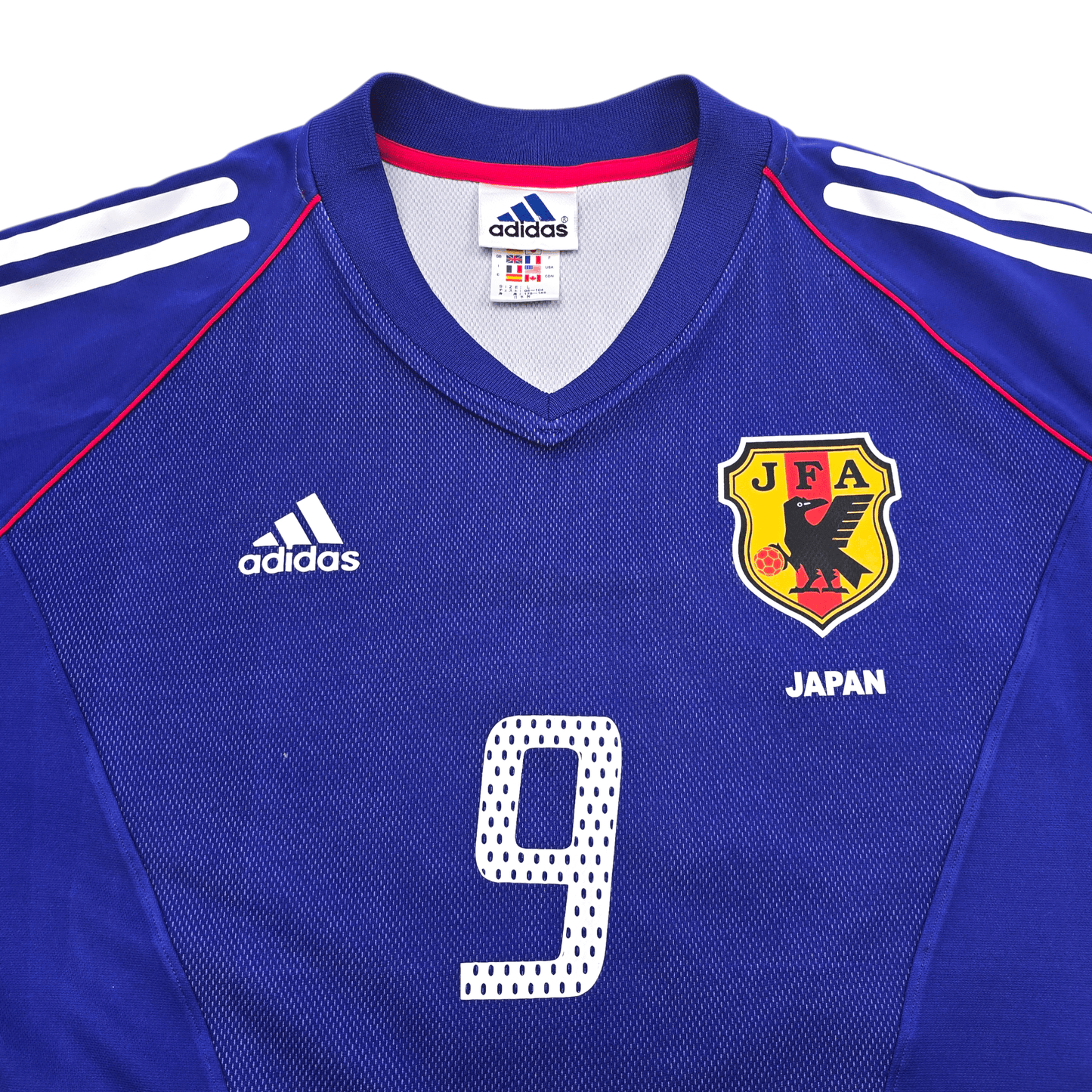 2002/04 Japan Home Football Shirt (L) Adidas #9 Nishizawa