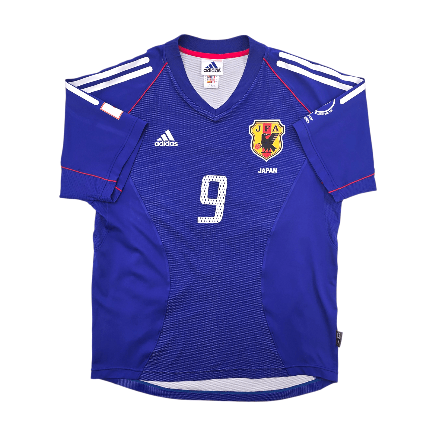 2002/04 Japan Home Football Shirt (L) Adidas #9 Nishizawa