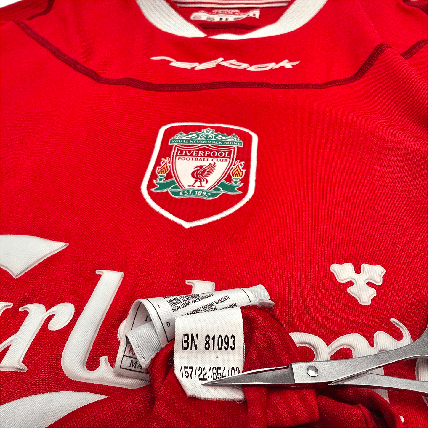 2002/04 Liverpool Home Football Shirt (M) Reebok #17 Gerrard