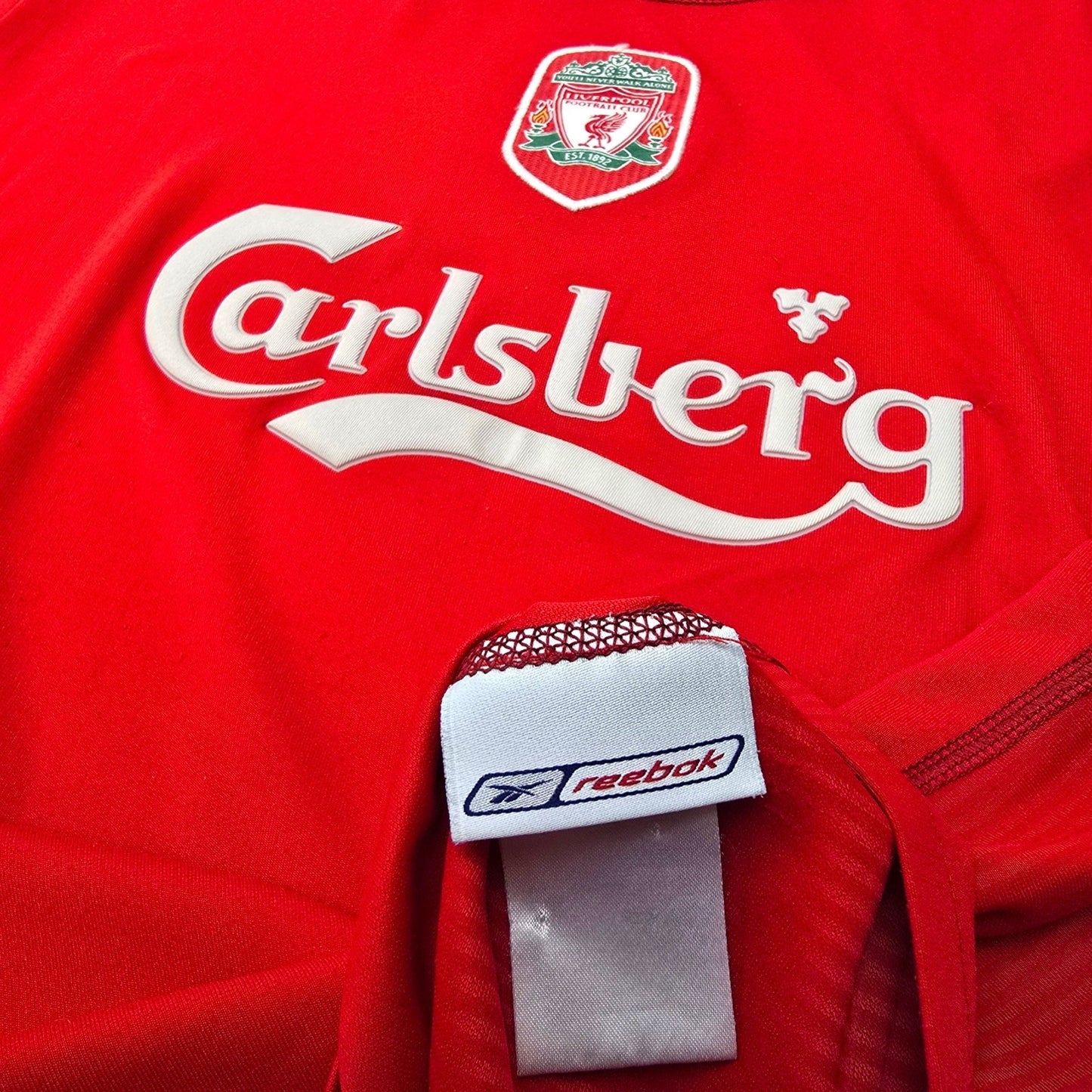2002/04 Liverpool Home Football Shirt (S) Reebok #5 Baros