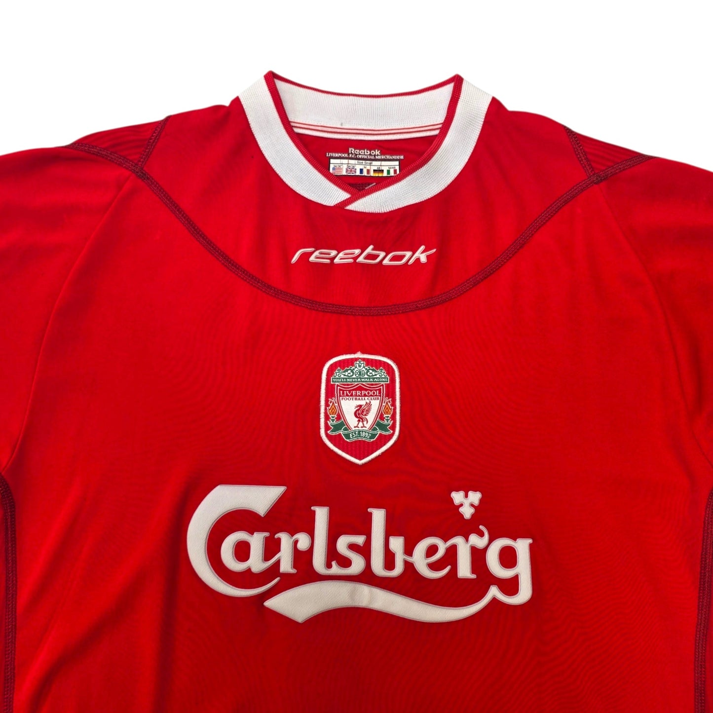 2002/04 Liverpool Home Football Shirt (S) Reebok #5 Baros