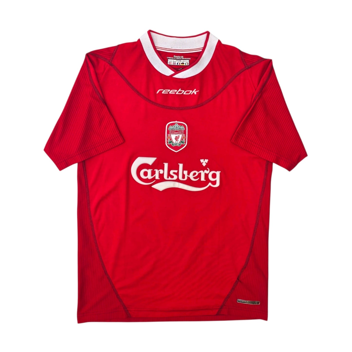 2002/04 Liverpool Home Football Shirt (S) Reebok #5 Baros