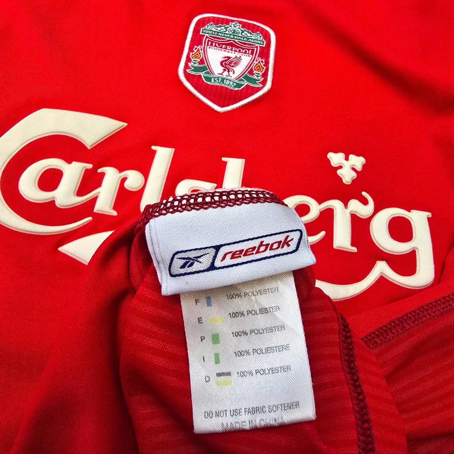 2002/04 Liverpool Home Football Shirt (XL) Reebok #17 Gerrard