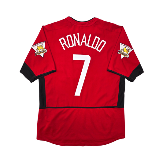 2002/04 Manchester United Home Football Shirt (M) Nike #7 Ronaldo