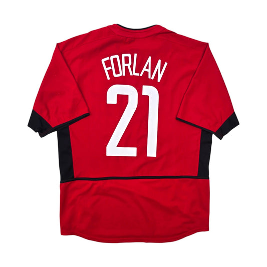 2002/04 Manchester United Home Football Shirt (M) Umbro #21 Forlan | Player Version