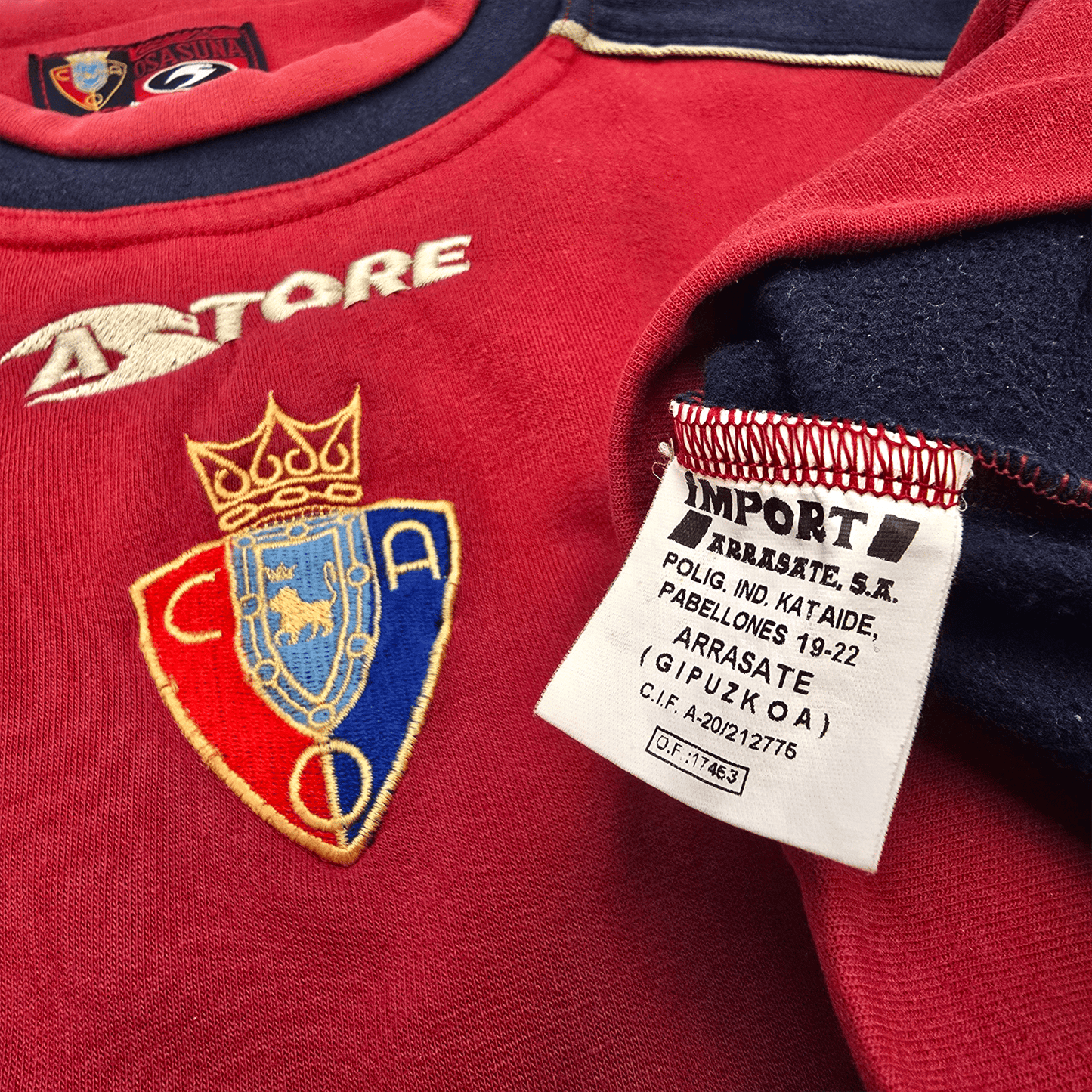 2002/04 Osasuna Training Sweater (XL) Astore