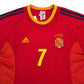 2002/04 Spain Home Football Shirt (L) Adidas #7 Raul
