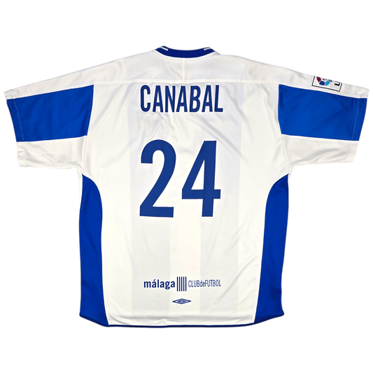 2003/04 Malaga Home Football Shirt (2XL) Umbro #24 Canabal