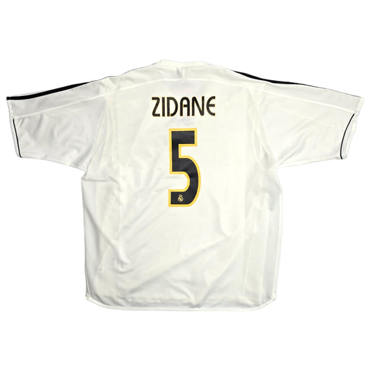 2003/04 Real Madrid Home Football Shirt (XL) Adidas #5 Zidane (Player Version)