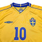 2003/04 Sweden Home Football Shirt (M) Umbro #10 Ibrahimovic