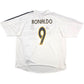 2004/05 Real Madrid Home Football Shirt (XL) Adidas #9 Ronaldo