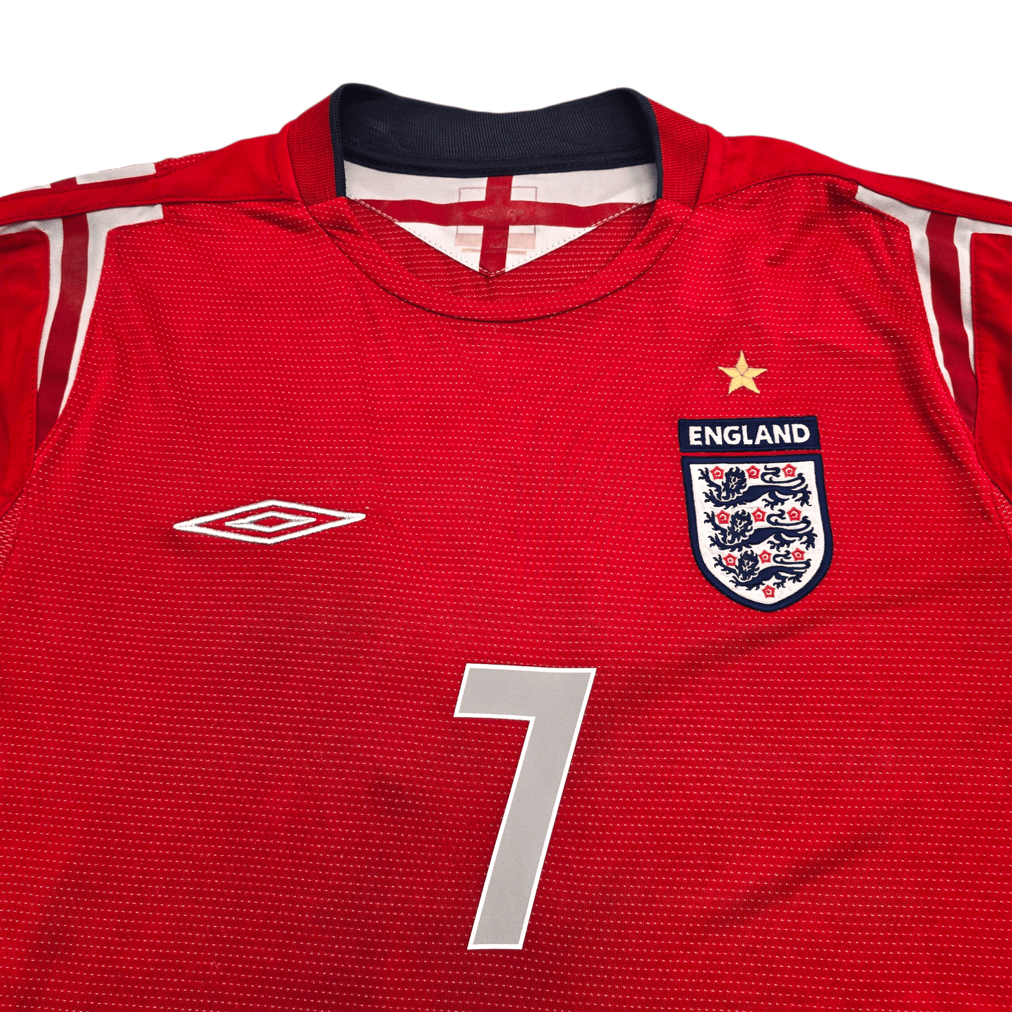 2004/06 England Away Football Shirt (M) Umbro #7 Beckham