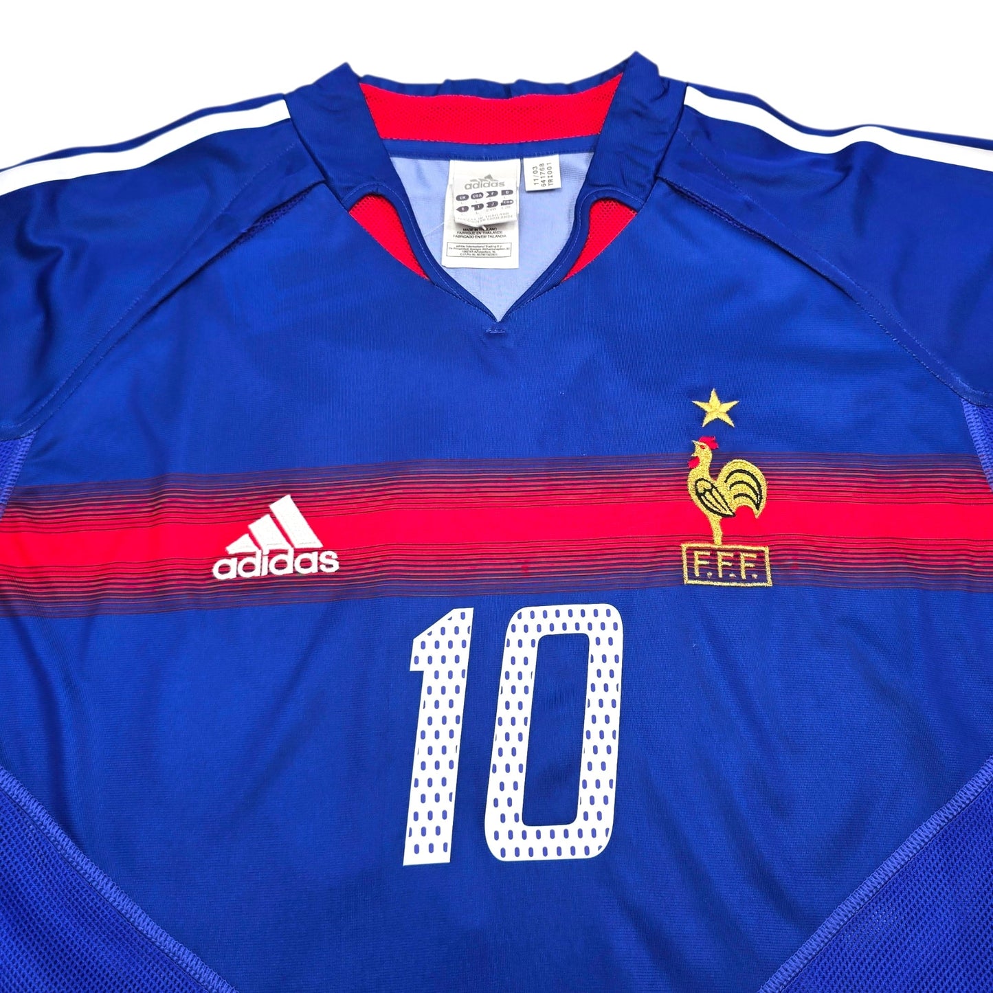 2004/06 France Home Football Shirt (L) Adidas #10 Zidane