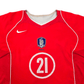 2004/06 South Korea Home Football Shirt (M) Nike #21 JS Park
