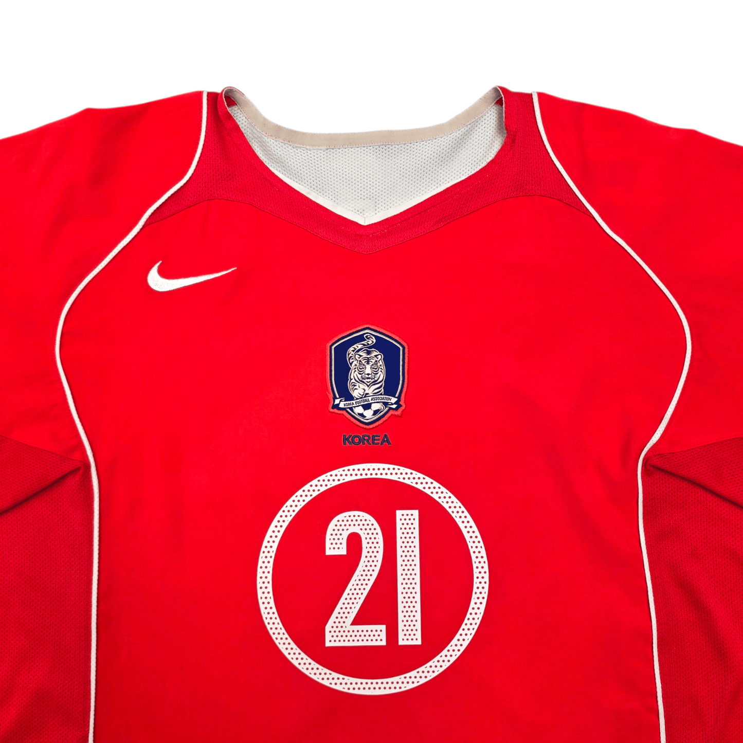 2004/06 South Korea Home Football Shirt (M) Nike #21 JS Park