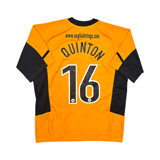 2005/07 Cambridge United Home Football Shirt (L) Sporta #16 Quinton (Matchworn / Signed)