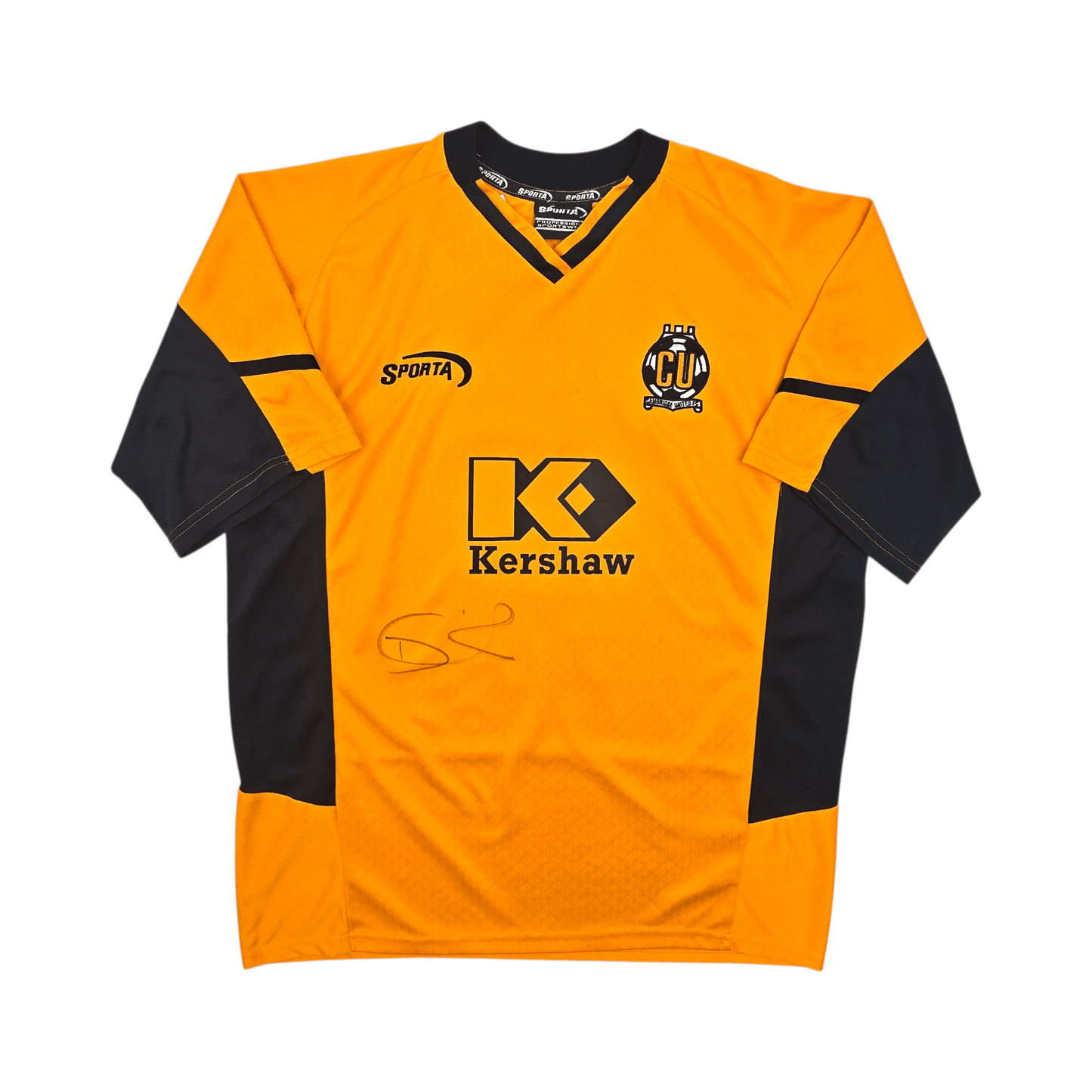 2005/07 Cambridge United Home Football Shirt (L) Sporta #16 Quinton (Matchworn / Signed)