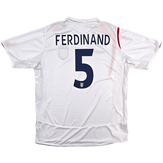 2005/07 England Home Football Shirt (XL) Umbro #5 Ferdinand (BNWTs)