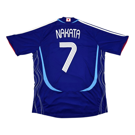 Blue sports jersey with 'Nakata' and number '7' on a white background
