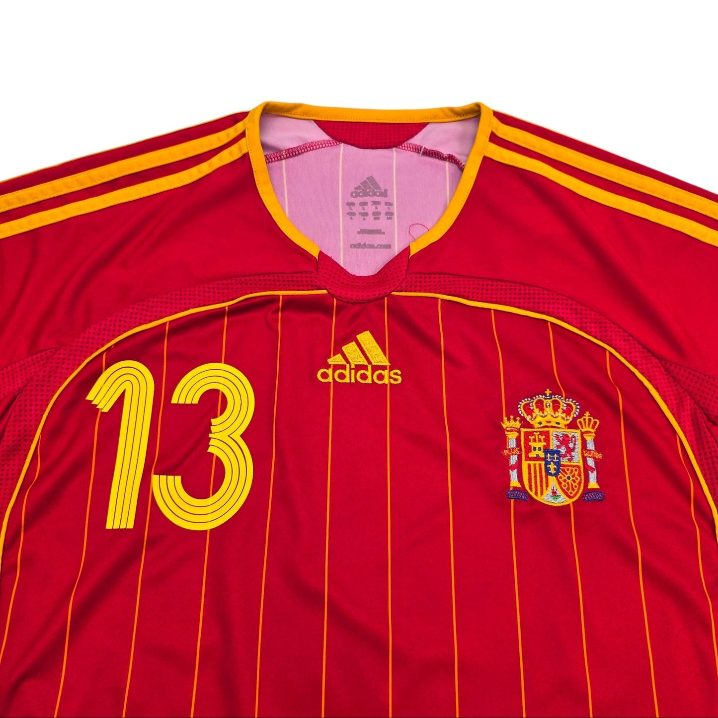 2006/08 Spain Home Football Shirt (L) Adidas #13 A. Iniesta
