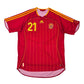 2006/08 Spain Home Football Shirt (M) Adidas #21 David Villa