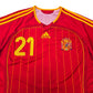 2006/08 Spain Home Football Shirt (M) Adidas #21 David Villa