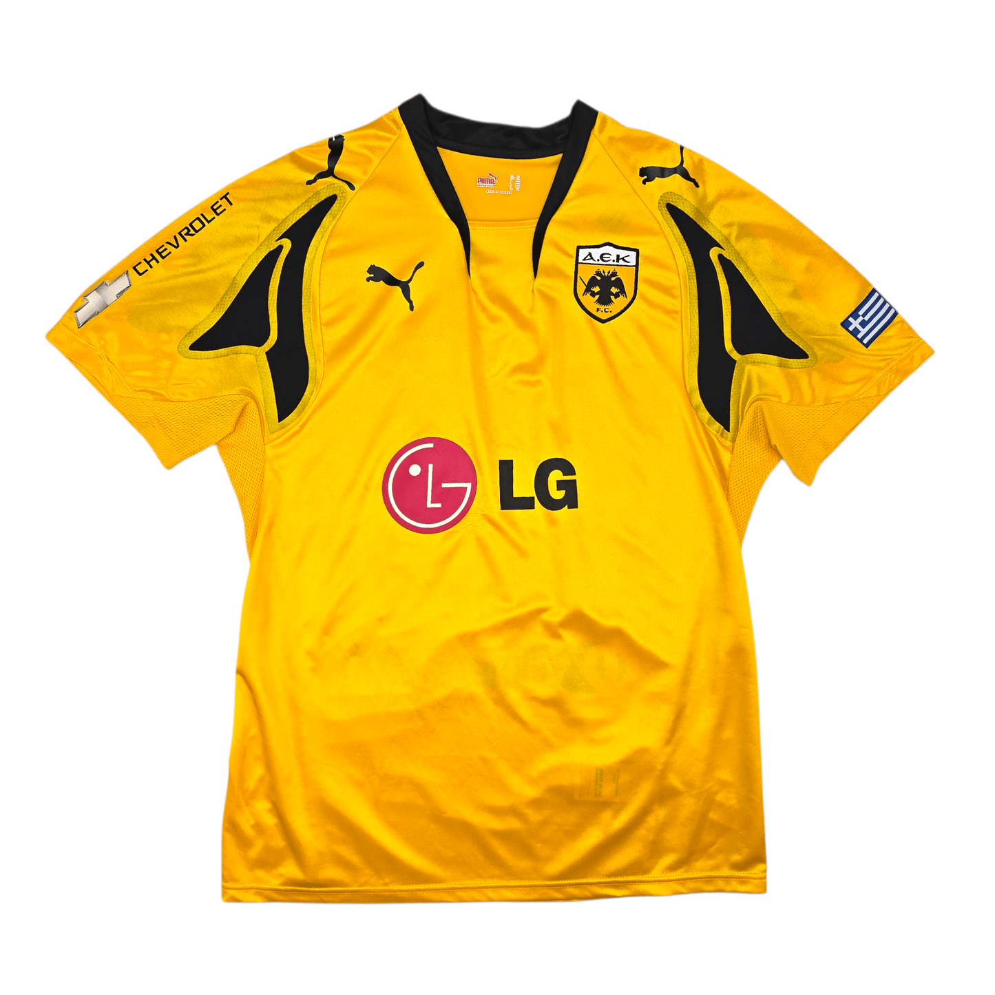 2007/08 AEK Athens Home Football Shirt (XL) Puma #10 Rivaldo