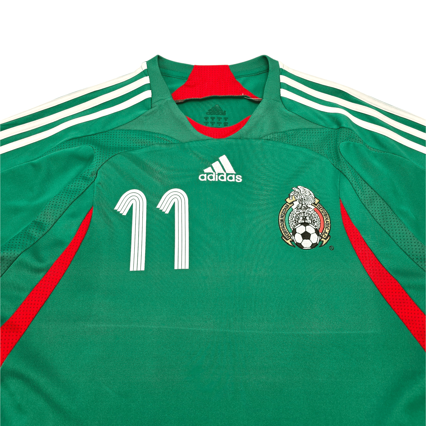 2007/08 Mexico Home Football Shirt (M) Adidas #11 C.Vela