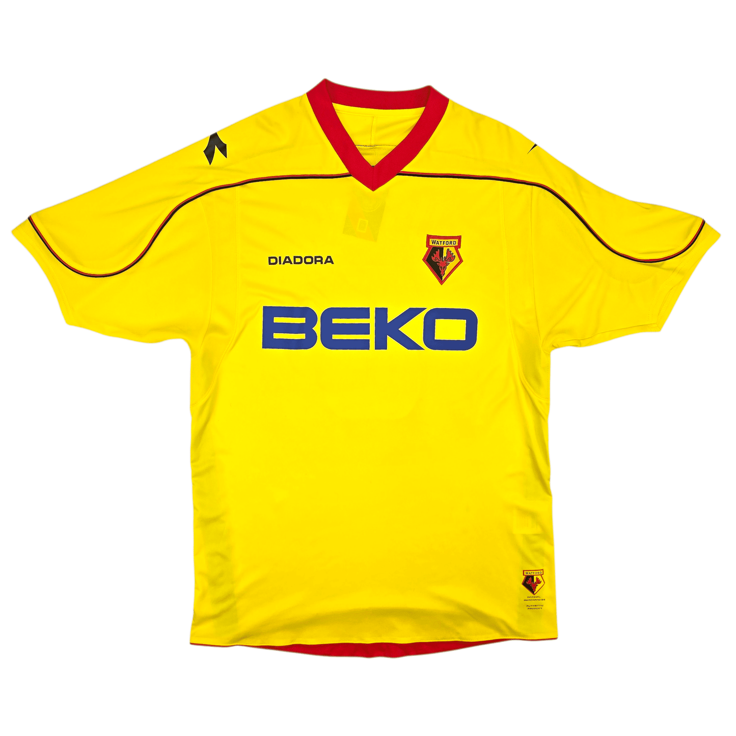 2008/09 Watford Home Football Shirt (L) Diadora #8 Eustace