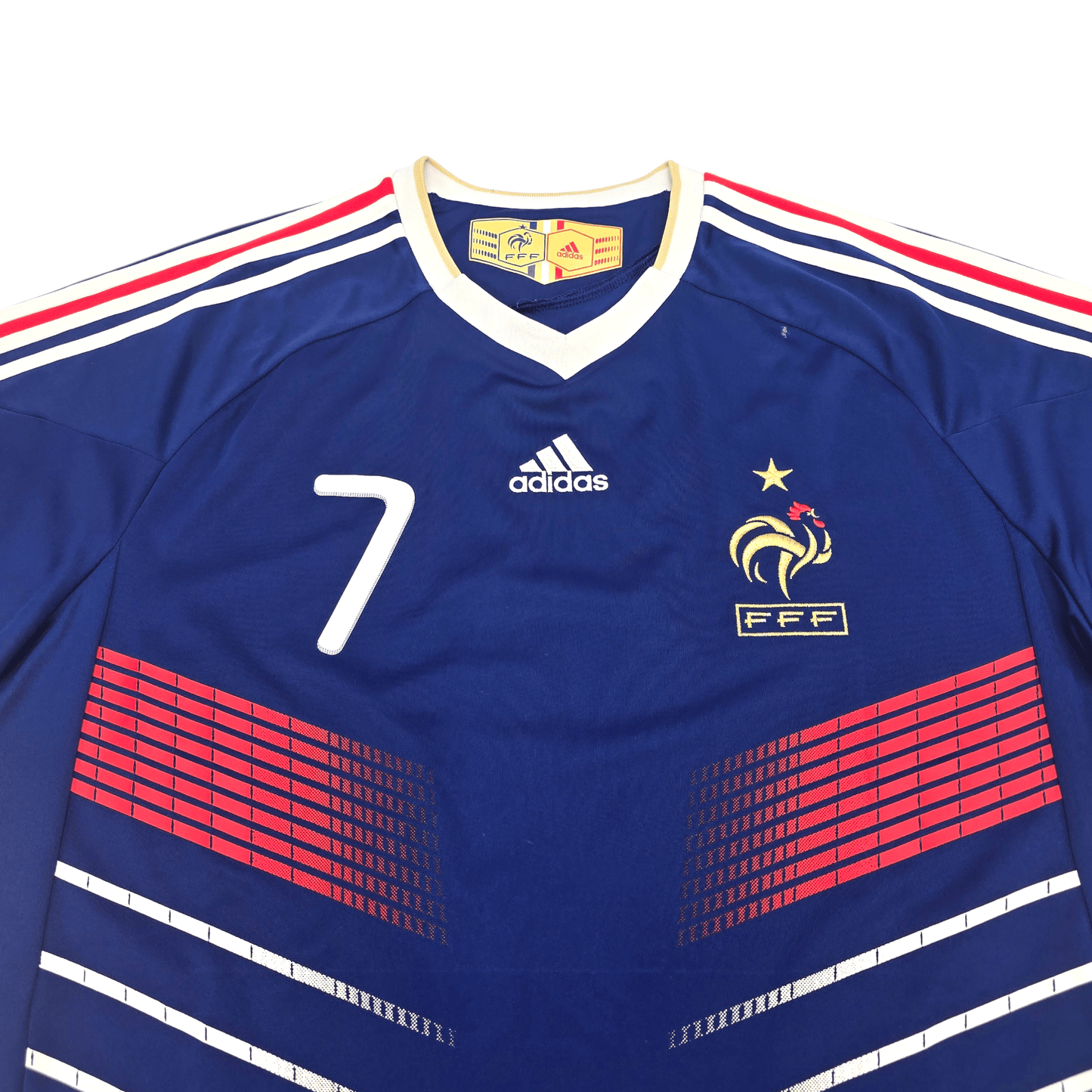 2009/10 France Home Football Shirt (L) Adidas #7 Ribery