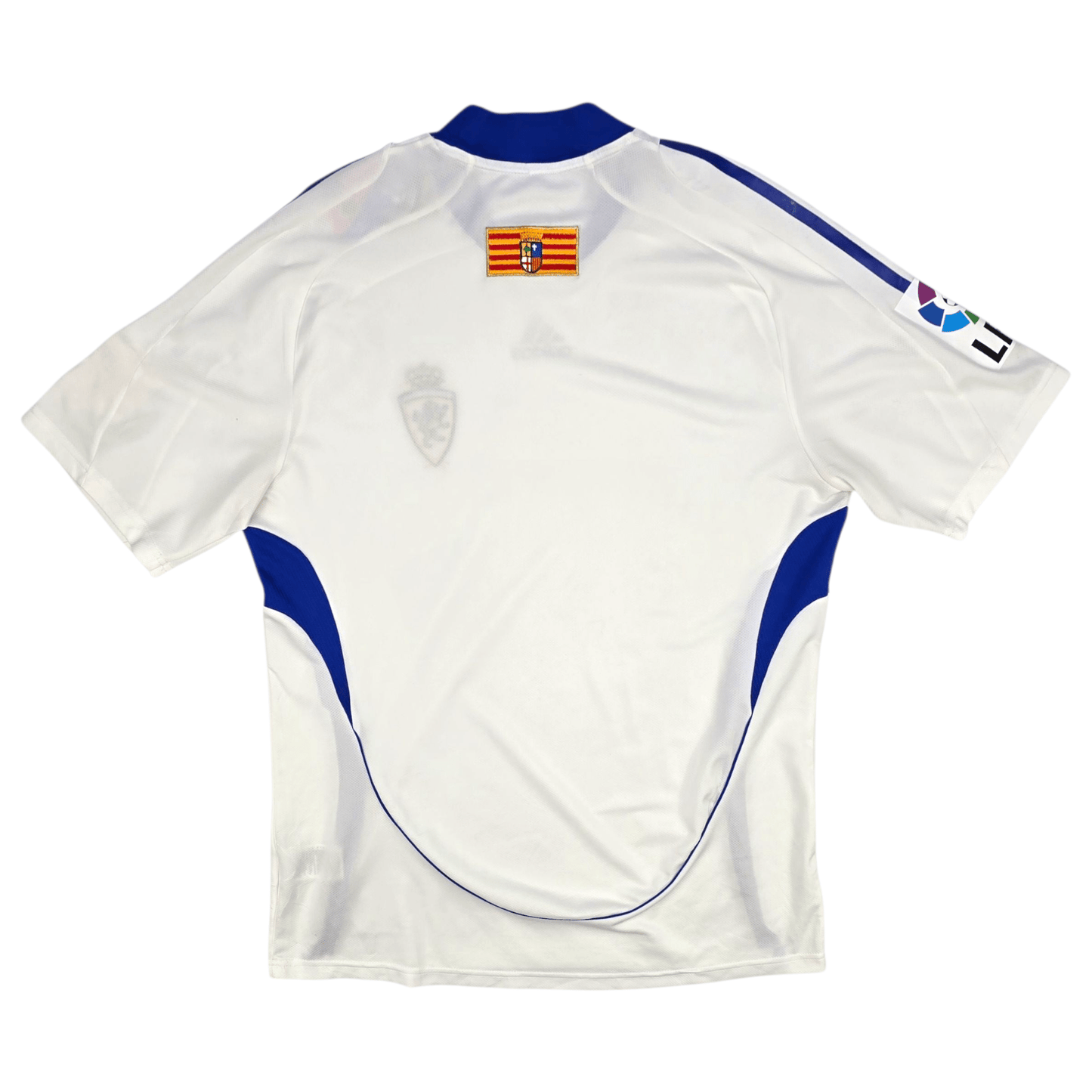 2009/10 Real Zaragoza Home Football Shirt (L) Adidas Player Version