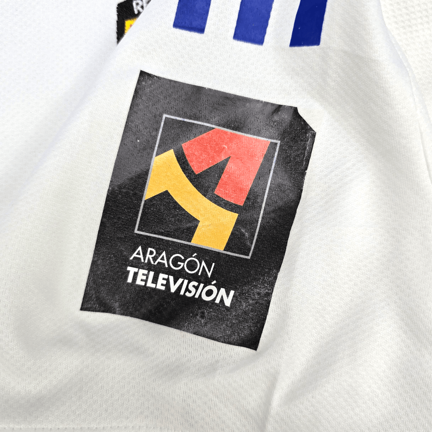 2009/10 Real Zaragoza Home Football Shirt (L) Adidas Player Version