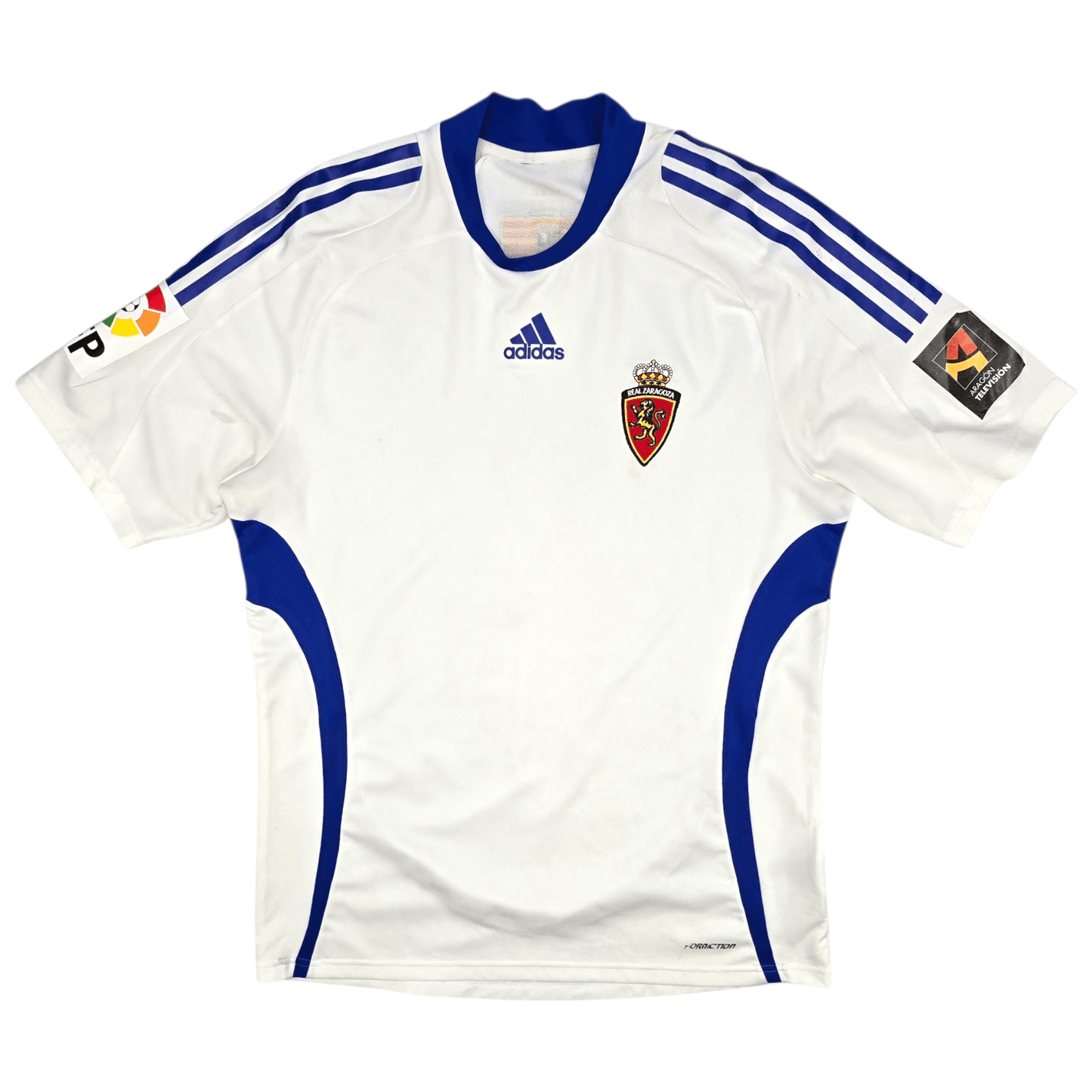 2009/10 Real Zaragoza Home Football Shirt (L) Adidas Player Version