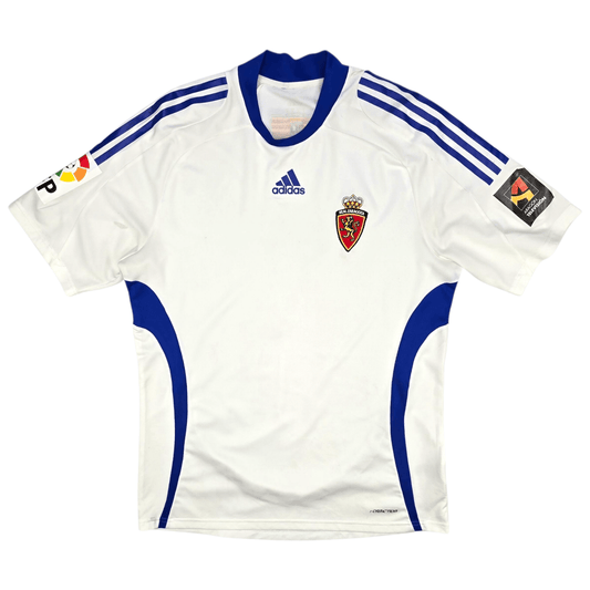 2009/10 Real Zaragoza Home Football Shirt (L) Adidas Player Version